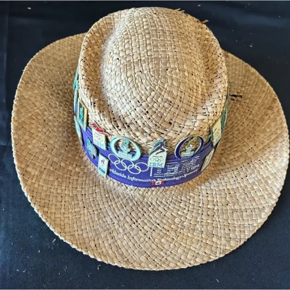 1996 Atlanta Olympics Commemorative Hat with 10+ Collector Pins